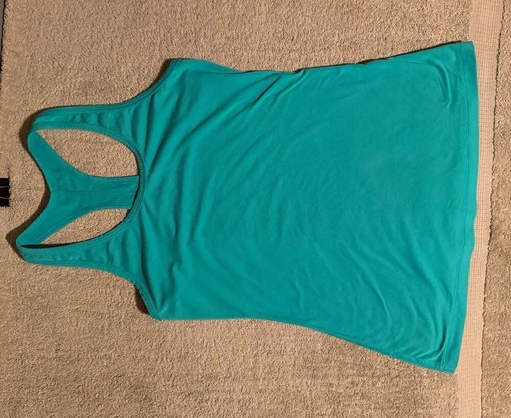 Nike Racerback Tank Top Turquoise Blue Athletic Workout Gym Top